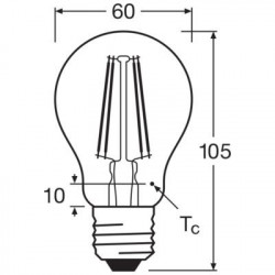Osram Classic LED E27 Poire Filament Claire 6.5W 806lm - 865 Lumière Du Jour | Équivalent 60W