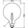 Osram Vintage 1906 LED E27 Globe Filament Dorée 125mm 2.8W 200lm - 824 Blanc Très Chaud | Équivalent 25W