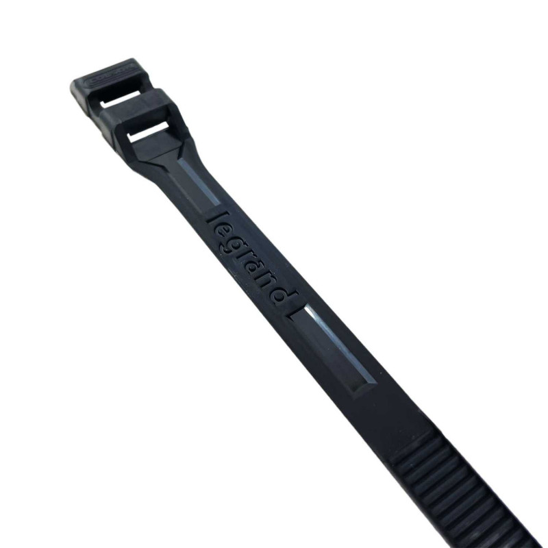 UV-resistant black Colson cable tie with external serrations, 9 mm width and 357 mm length